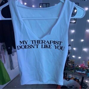 White Graphic Women's Tank Top